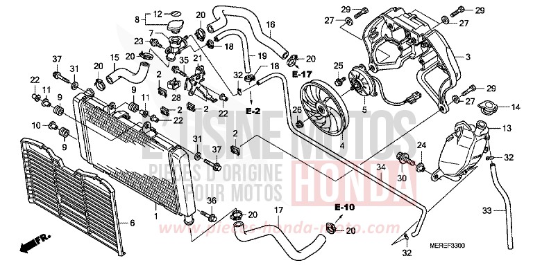 RADIATEUR von CBF600N ABS PEARL AMBER YELLOW (Y200) von 2009